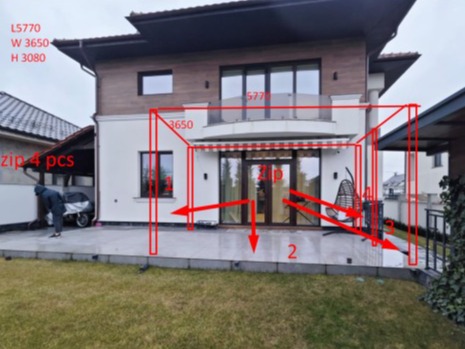 摩尔多瓦外贸经销商・定制尺寸电动卷帘以及百叶凉亭项目